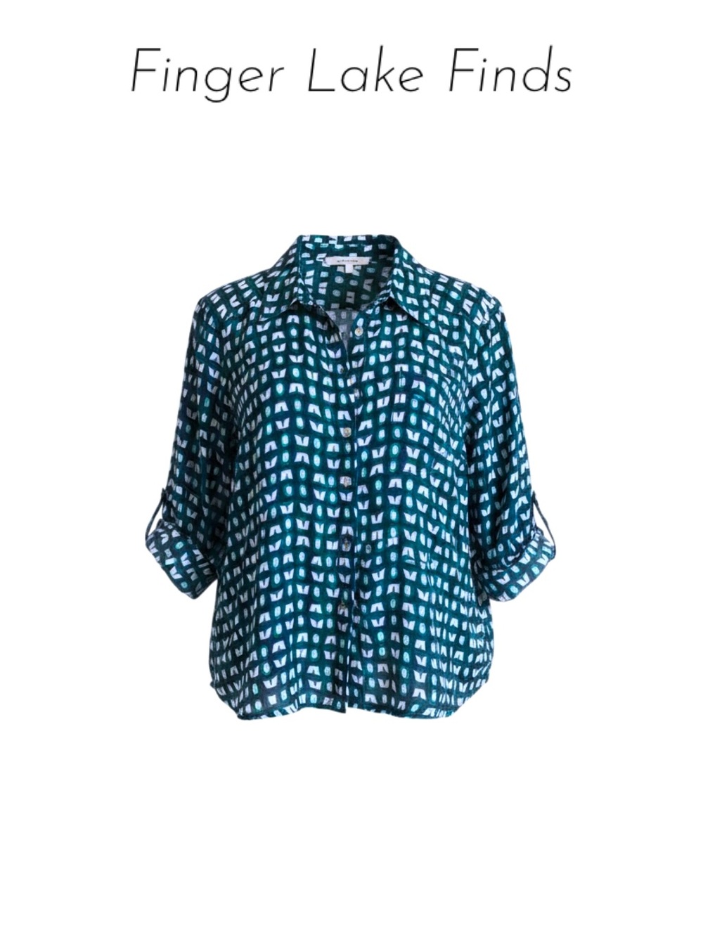 Quintessential Patterned Botton Front Top, M